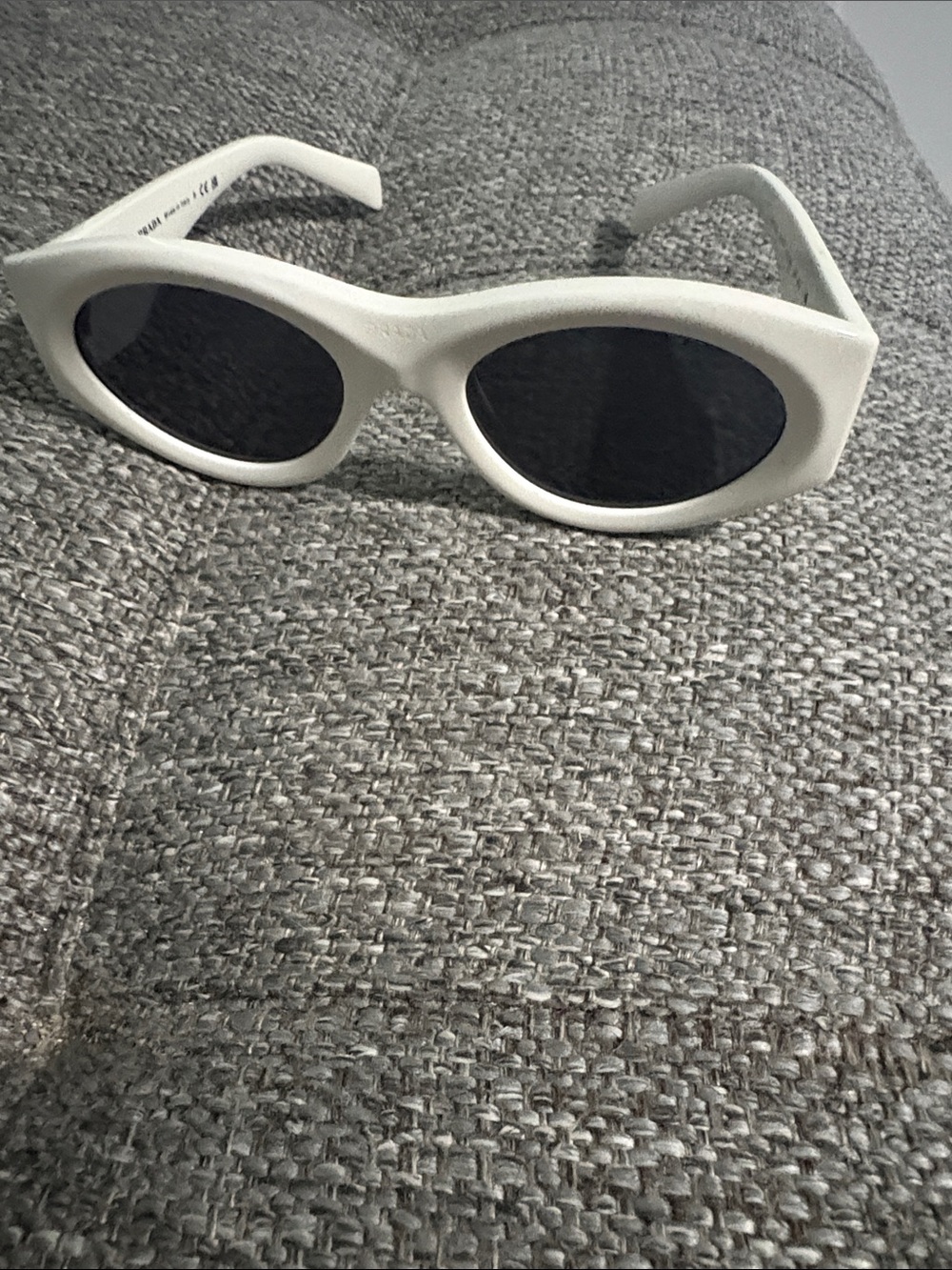 Prada White Oval Frame Sunglasses - Women's Authentic